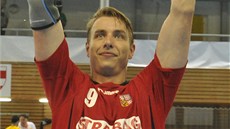 Filip Jícha se raduje z postupu na házenkářské Euro. Filip Jícha se raduje z postupu na házenkářské Euro.
