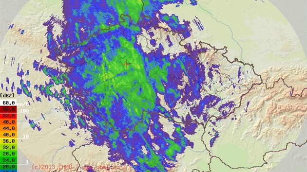 sráky na meteorologickém radaru v 11:30 