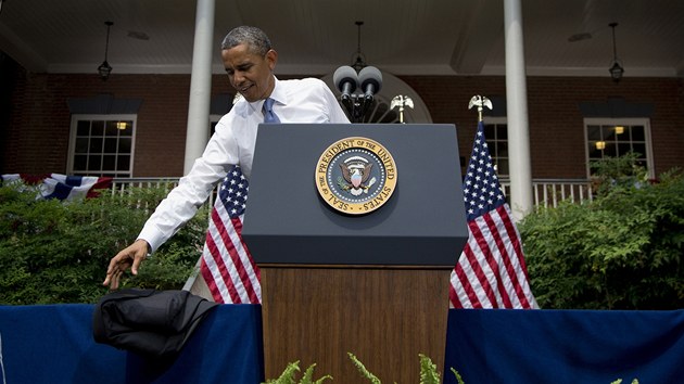 Barack Obama pi projevu na Georgetownsk univerzit (25. ervna)