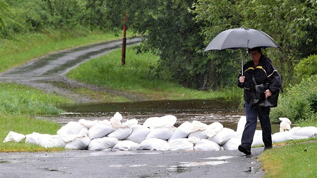 Rozvodnn eka Svratka v obci Herlec. (25. ervna 2013)