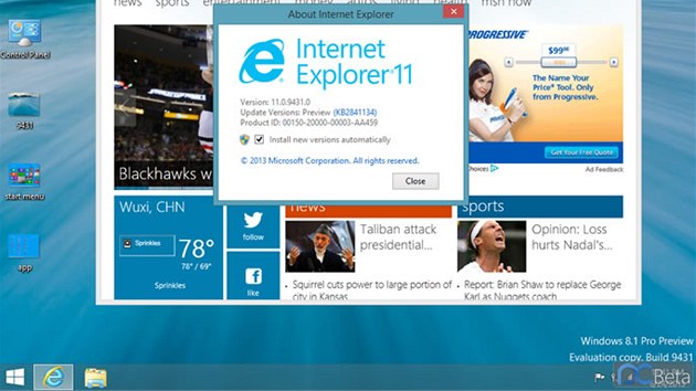 Explorer 11 byl uveden souasn s Windows 8.1.