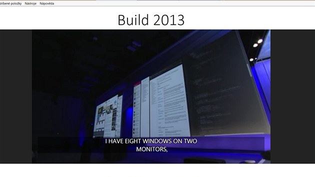 Ukzka bhu osmi rznch aplikac na dvou obrazovkch ve Windows 8.1