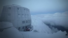 Ekologická chata Refuge de Gouter, kterou udruje v provozu slunce a rostlinný