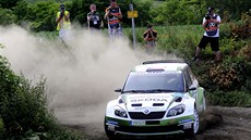 Jan Kopecký s fabií při Rallye Hustopeče. Jan Kopecký s fabií při Rallye Hustopeče.