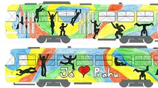 V souti Namalujte svou tramvaj vyhrál návrh student z praského gymnázia Nad Alejí: "Já miluji Prahu".