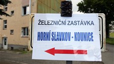 Slavnostní otevení obnovené ásti eleznice v Horním Slavkov.