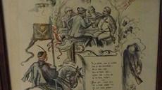Detail kresby, kterou v roce 1899 nakreslil Mikoláš Aleš pro sládka Detail kresby, kterou v roce 1899 nakreslil Mikoláš Aleš pro sládka