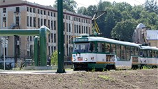 Tramvaj na trati mezi Libercem a Jabloncem nad Nisou. Tramvaj na trati mezi Libercem a Jabloncem nad Nisou.