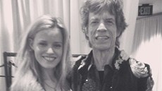 Georgia May Jaggerová a její otec Mick Jagger (17. ervna 2013)