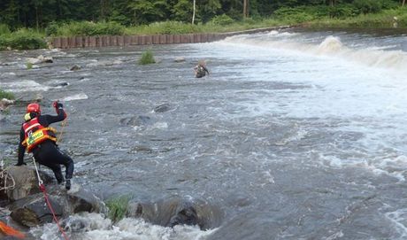 Rybá zstal uprosted Ostravice, hnout ke behu se nemohl vinou silného