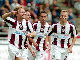 Fotbalisté AC Sparta Praha pi utkání proti Plzni (7. srpna 2005)