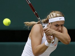 KONCENTRACE. Nmka Sabine Lisick v semifinle Wimbledonu.