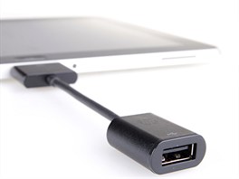 Praktitjí je redukce na USB port, k tabletu tak mete pipojit teba USB...