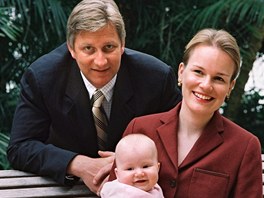 Belgický princ Philippe, jeho manelka Mathilde a prvorozená dcera Elisabeth...