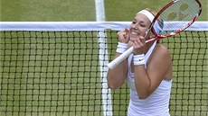 OPT NMECKÁ RADOST. Sabine Lisická slaví postup do semifinále Wimbledonu.