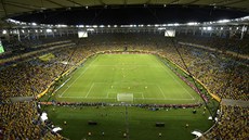 NEJSLAVNJÍ FOTBALOVÁ ARÉNA. Stadion Maracaná v Brazílii bude hostit nedlní finále mistrovství svta mezi Nmeckem a Argentinou.