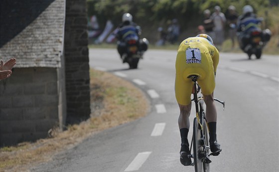 Chris Froome bhem asovky na Tour de France.