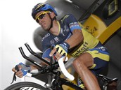 Alberto Contador na startu horsk asovky na Tour de France