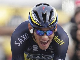 Roman Kreuziger pi horsk asovce na Tour de France. 