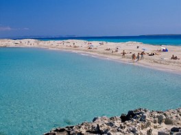 Plá Playa de ses Illetes. Kouzelná plá leí na Formentee, nejmením z...