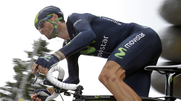 Alejandro Valverde pi horsk asovce na Tour de France.