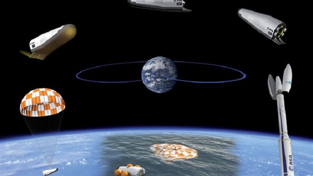 Grafick znzornn letu nvratovho modulu IXV, kter vyvj Evropsk vesmrn agentura.