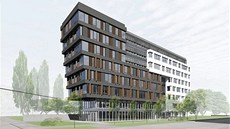 Osmipatrová administrativní budova Tetris Office Building na Praze 4. Osmipatrová administrativní budova Tetris Office Building na Praze 4.