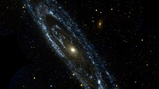 Obrázek galaxie Andromeda. Je sloen z 11 zábr druice GALEX.