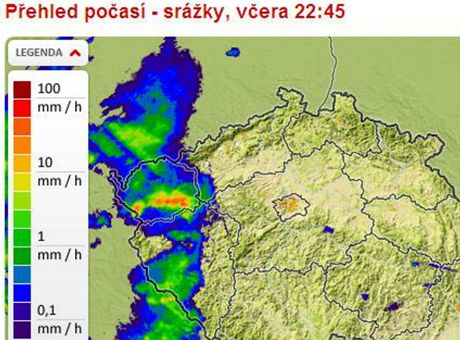 V noci z nedle 28. ervence na pondl 29. ervence zashly severozpad eska