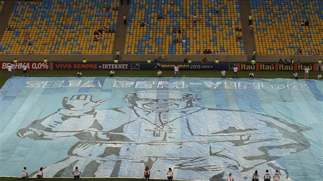 Ppravy na mi na stadionu Maracan. Brazlie se chyst na pjezd papee Frantika (21. ervence 2013)