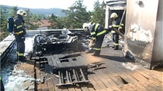 Požár hydromasážní vany na terase vily v Brně-Pisárkách. Požár hydromasážní vany na terase vily v Brně-Pisárkách.