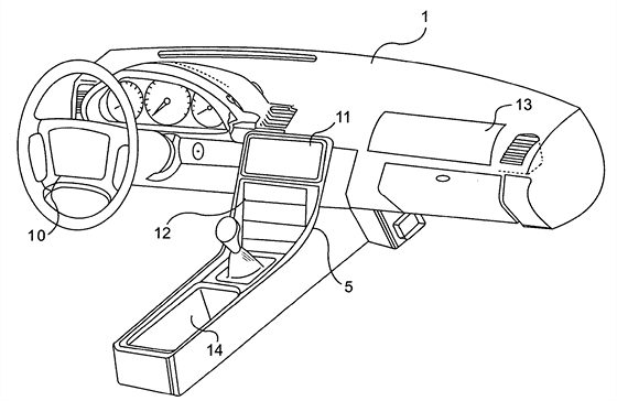 Jedna z ilustrací automobilového patentu spolenosti Apple