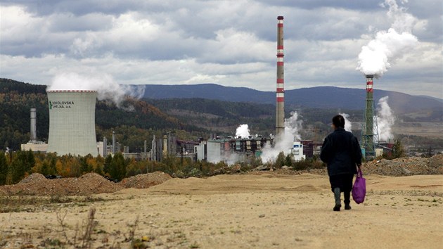 Energetický komplex ve Vesové na Sokolovsku. Jeho souástí je napíklad