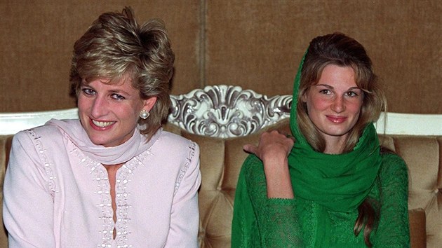Princezna Diana a Jemima Khanov v Pkistnu (duben 1996)