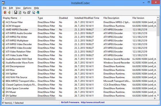 InstalledCodec