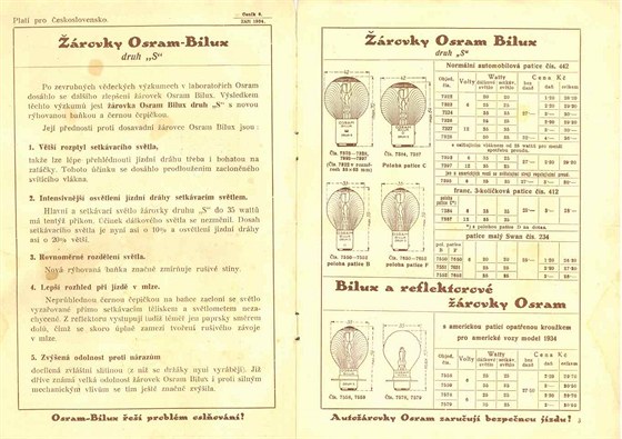 Historick cenk buluxovch rovek Osram z roku 1954 platn pro tehdej...