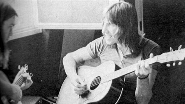 Pink Floyd (zleva David Gilmour, Roger Waters) pi nahrvn v Chteau d'Hrouville