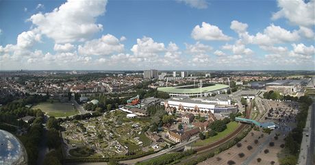 Panoramatický pohled na Brusel z Atomia