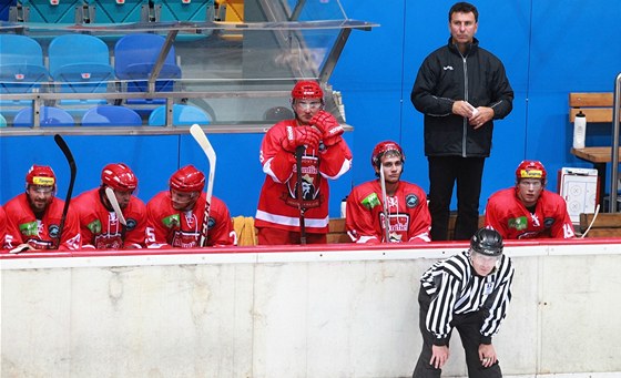 Stídaka hokejového Hradce v píprav s Kometou Brno.