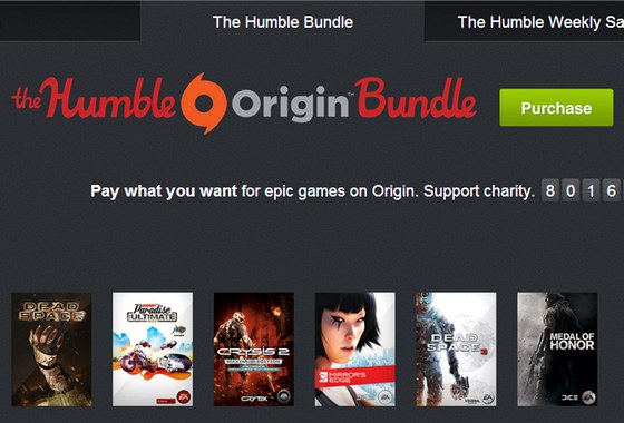Balík Humble Origin Bundle uivatele nechává rozhodnout, kolik za nj zaplatí.