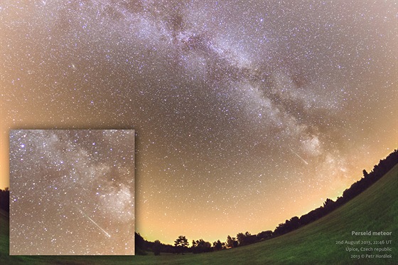 Meteorický roj Perseid vyfotografovaný 2. 8.2013