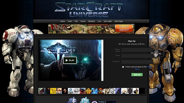 Z oficilnho webu Starcrat Universe je ctit amatrismus.