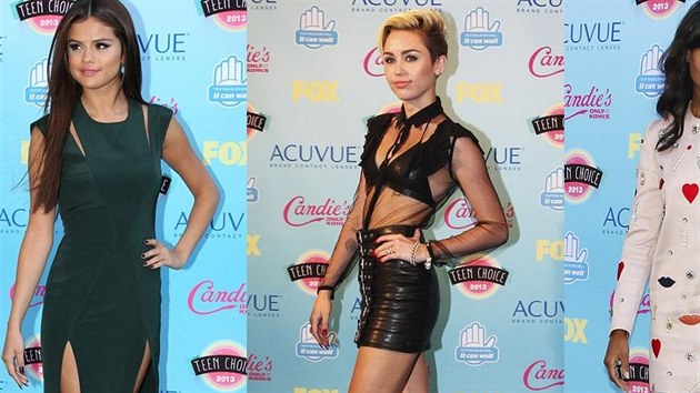 Mda na Teen Choice Awards 2013 - Selena Gomezov, Miley Cyrusov a Kerry Washingtonov