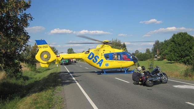 Nehoda motocyklisty u estic na Rychnovsku (15.8.2013).