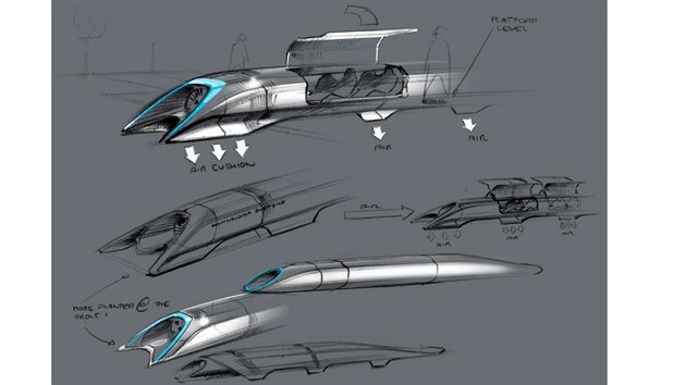 Skica kapsle systmu Hyperloop