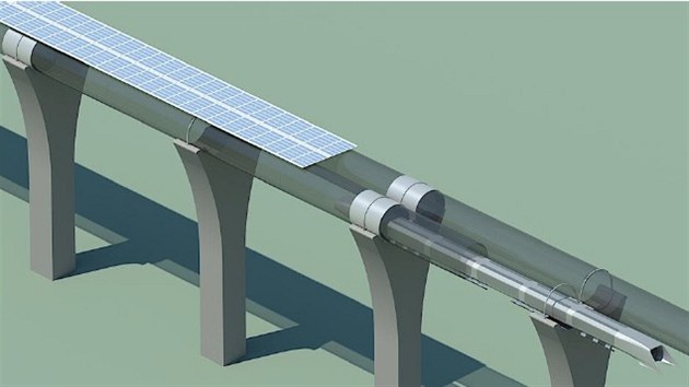Systm Hyperloop bude napjen prostednictvm solrnch panel.