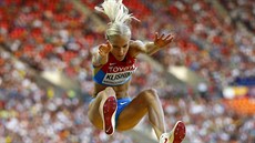 Ruská dálkaka Darja Kliinová ve finále MS v Moskv.