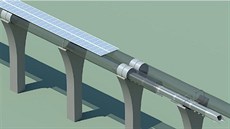 Systém Hyperloop bude napájen prostednictvím solárních panel.