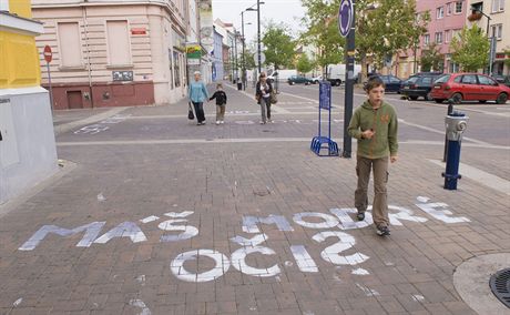 Protirasistická hesla se 24. srpna objevila v eských Budjovicích na trase...