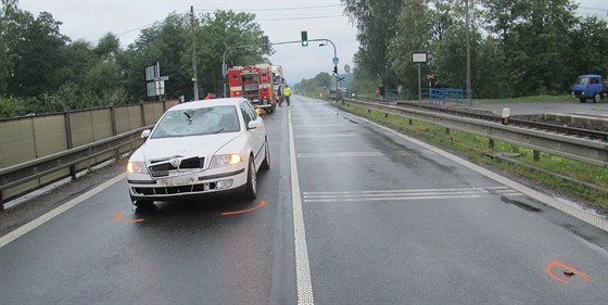 Cyklistka vjela na pechod pro chodce v dob, kdy svítila ervená a pímo ped...